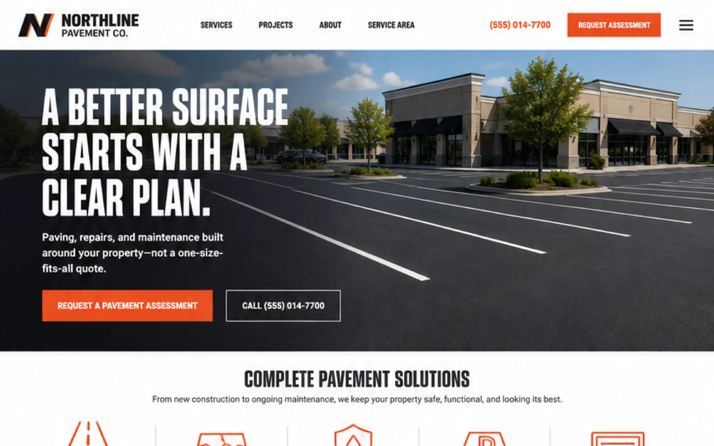 Northline: original asphalt & paving website concept
