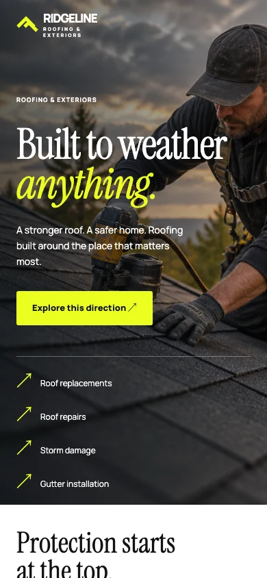 The same roofing concept on a phone